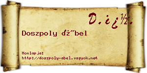 Doszpoly Ábel névjegykártya