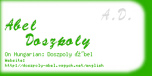 abel doszpoly business card